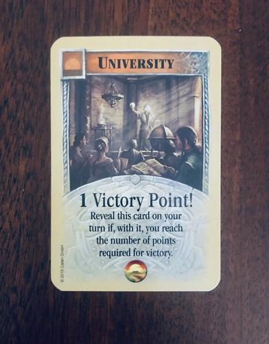 Catan ('University' Development Card) Official Extra/Replacement Game Piece
