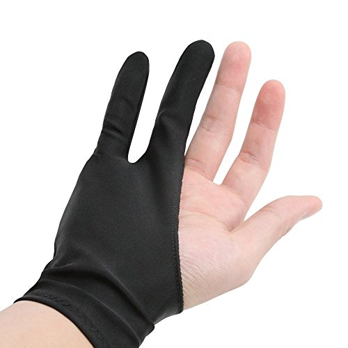 Art finger glove POMEX for Drawing Tablets Anti-fouling Lycra Glove Artist drawing glove for Graphics Tablet Left or Right Hand Free size Black