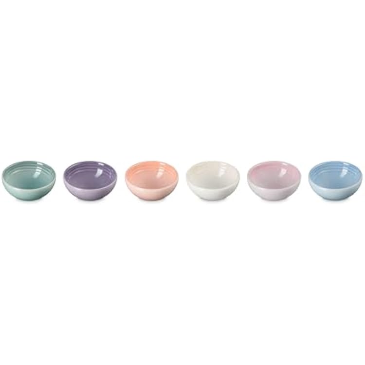 Le Creuset Stoneware Set Of 6 Vancouver Pinch Bowls, Pastel Multi Color