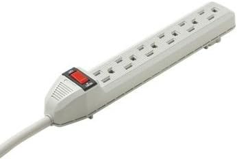 Power Strip with 4 Ft Cord, Powerstrip STEREN Surge Protector with 6 AC Outlets, 4 Ft Extension Cord for Home Office, Dorm Essentials 150 Joules, cUL Listed White