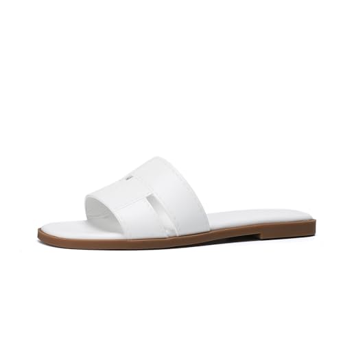 Stratuxx Kaze Womens Flat Sandals Fashion Slip on Open Toe Slides for Women Summer Dressy Size 5-11