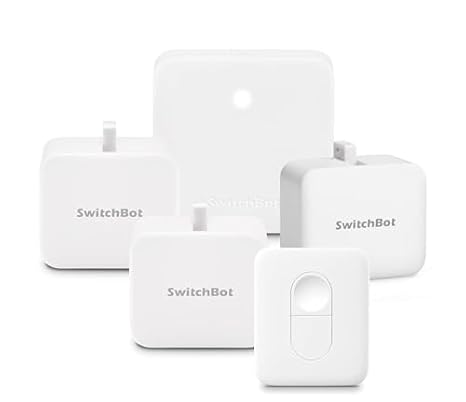SwitchBot Smart Switch Button Pusher(3Pack) with Hub Mini with Remote, Wireless App & Timer Control, Compatible with Alexa, Google Home, IFTTT, Easy to Use, Smart Light Control Set