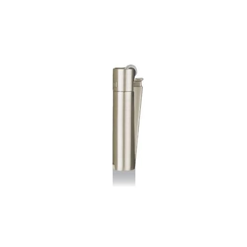 Clipper Lighter - Metal Flin Micro Printed - Brushed Silver