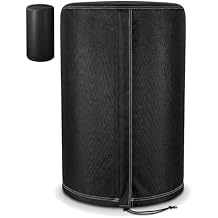 Deosk Round Water Softener Cover 18.5"Dx40"H Waterproof & Windproof Water Softeners Tank Covers For Outside Units With Zipper And Drawstring(Black)
