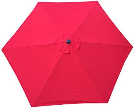 BELLRINO DECOR 10ft 6 ribs Replacement RED STRONG AND THICK Umbrella Canopy Canopy Only RED-106