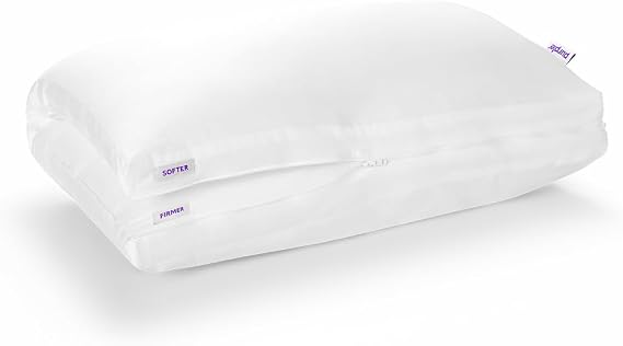 Purple TwinCloud Pillow | Adjustable Support for Soft or Firm Support, Perfect Side Sleeper Pillow, White | Side, Back, Stomach Sleepers, Zip-and-Flip Soft or Firm Feel, Hypoallergenic Gel Fiber Fill That Won't Clump or Flatten