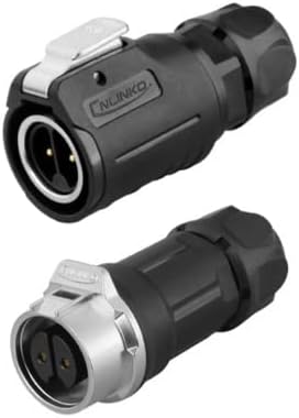 CNLINKO 2 Pin M16 Size Power Industrial Circular Connector, Male Plug & Female Receptacles, Cable to Cable Connection, Outdoor Waterproof IP67, Easy Plug and Pull, AC DC Signal