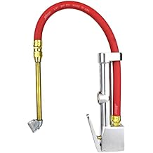 New & Improved - Tire Inflator Gauge with Dual Head Air Chuck 15 Air Hose 10-160 PSI