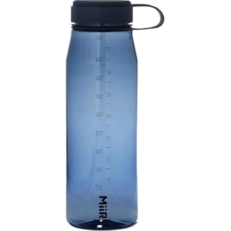 MiiR Everywhere Bottle 33oz - Lightweight and Durable Recycled Plastic Water Bottle, Dishwasher Safe Water Bottle with Silicone Splash Guard for Spill-Free Sipping