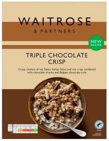 Waitrose Crisp Cereal Selection 500g – Mixed Berry, Nut & Triple Chocolate Crunch (Pack of 1, Triple Chocolate Crisp 500g)