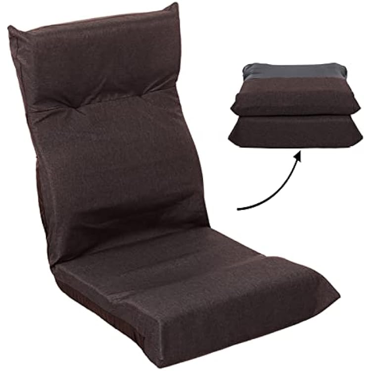 FLOGUOR Floor Chairs with Back Lumber Support for Adults and Kids, Adjustable Floor Seat for Video Gaming Meditation Living Room Bedroom Purpose, Portable Lightweight, 6 Positions, 128CO
