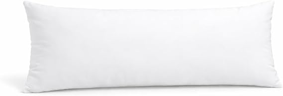 14 x 36 Inch Rectangular Throw Pillow Insert Supportive Polyester Filled Cushion for Lumbar, Bench and Decorative Covers