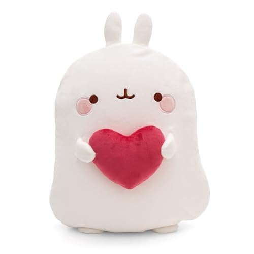 NICI Molang 61680 Fleece Blanket & Cuddly Toy in 1 Blanket: 175 x 140 cmCuddly Blanket: 35 cm White - 2 in 1 Fleece Cover - Soft and Fluffy, Transforms into a Travel Blanket for All