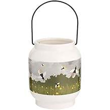 Vandor 1canoe2 Firefly 2 Piece Ceramic Votive Lantern Set 3 x 3 x 4 Inches Multicolored