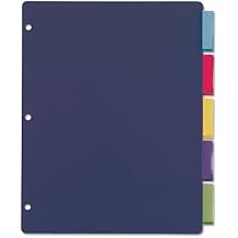 Cardinal Binder Dividers, 5 Multicolor Tabs with Inserts, Flexible Lightweight Plastic Dividers For 3 Ring Binders
