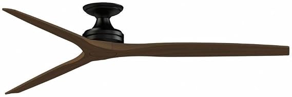 Spitfire - 3 Blade Flush Ceiling Fan-21.08 Inches Tall and 72 Inches Wide-Black Finish-Whiskey Wood Blade Color