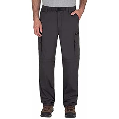 BC Clothing Mens Convertible Stretch Cargo Hiking Pants Shorts, Zippered Pockets Large x 32L, Charcoal Grey