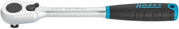 HAZET 916HP HiPer Ratchet Handle, 1/2 inch 12.5 mm, 90 Gears, 4 Degree Operating Angle, Maximum Torque, 1000 Nm, Chrome Vanadium Steel, Ultra Precision Gears, For Work In Tight Places, Car