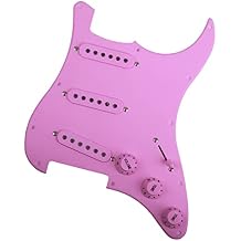 SSS Guitar Pre-Wired Loaded Pink Pickguard with Pickup Kit for Electric Guitar DIY Parts Pickup Set with Pickguard