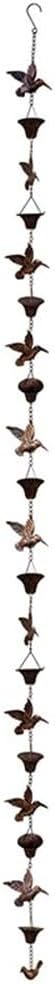 1pcs Rain chain,8.5Ft Copper Rain Chains for Gutters,Rain Chain For Gardens And Patios Unique,for Gutters, Metal Rainwater Catcher Chain(Brown)