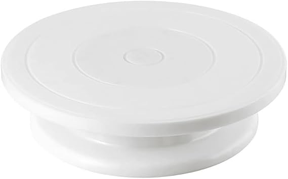 Cake Decorating Turntable,Cake Decorating Supplies With Decorating Comb/Icing Smoother(3pcs),2 Icing Spatula With Sided & Angled ... (White/1pcs)