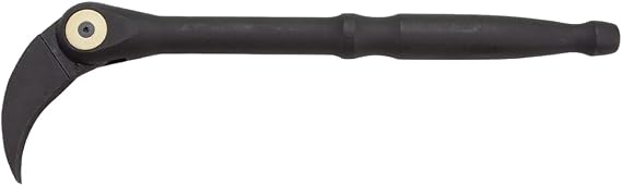 K Tool International 71641 8" Double Indexing Pry Bar for Garages, Repair Shops and DIY, 11 Locking Positions, Adjustable Push Button, Chrome Molybdenum Head, 180 Degrees, Manganese Phosphate Finish
