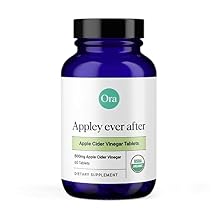 Ora Organic Apple Cider Vinegar Pills - ACV Metabolism Booster, Detox Cleanse, Weight Management - Organic Apple Flavor, 1 Month Supply, 60 Vegan Tablets