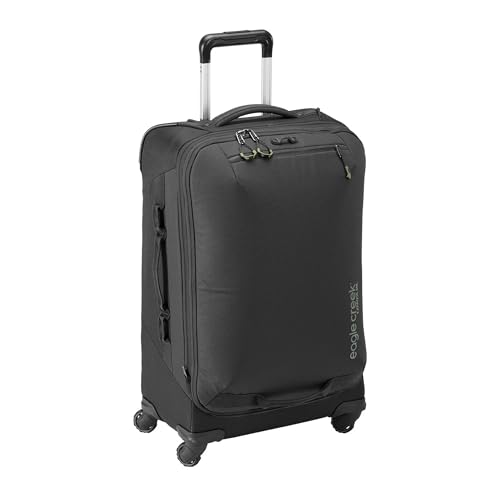 eagle creek Expanse 4-Wheel 26 Luggage Durable Checked Spinner Suitcase with Expandable Capacity Rugged Fabric, Lockable Zippers & Grab Handles Travel-Ready Midnight Black