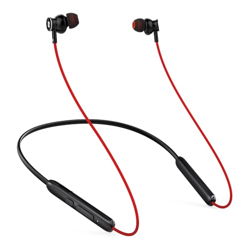 Rythflo Bluetooth Headphones,V5.2 Wireless Bluetooth Earbuds wMic in-Ear Magnetic Neckband Earphone 30Hrs Playtime, IPX7 Sweatproof Deep Bass Headset for Phone Call Music Sports Red