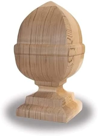 Jumbo French Acorn Finial, Western Red Cedar, for 6 x 6 Post, by Woodway