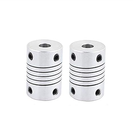 6mm to 6mm Shaft Coupling 25mm Length 18mm Diameter Stepper Motor Coupler Aluminum Alloy Joint Connector for 3D Printer CNC Machine DIY Encoder (Pack of 2)