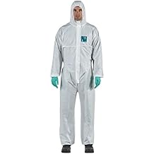 Hazmat Suits Hooded Coveralls Disposable Chemical-Resistant, Elastic, Unisex-Adult Industrial 8 Sizes