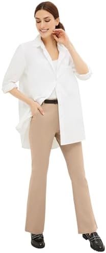 ellos Plus Size Stretch Chino Mid-Rise Classic Bootcut Pants