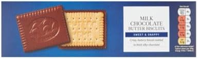 Milk Chocolate Butter Biscuits, Sweet & Snappy, Crisp Buttery Biscuit Sealed in Silky Chocolate, Vegetarian, 125g
