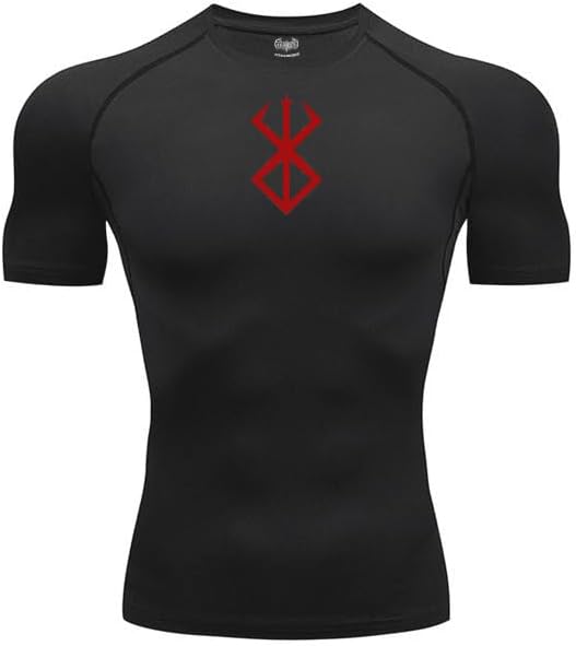 Brand of Sacrifice Men's Compression Shirt Dark Fantasy Anime Sigil Graphic, Moisture-Wicking 4-Way Stretch