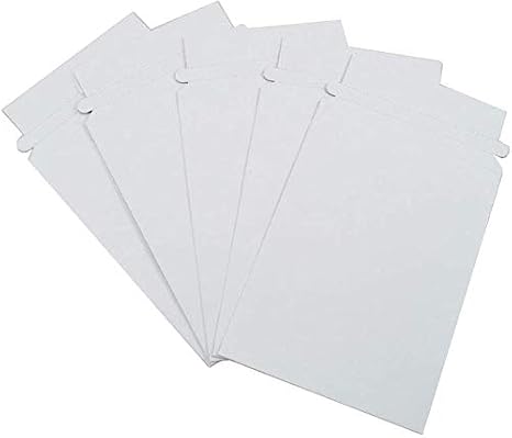 Progo 100 Pack Document White Cardboard Mailers, 6 x 8 Inches, Self Seal Adhesive Flap
