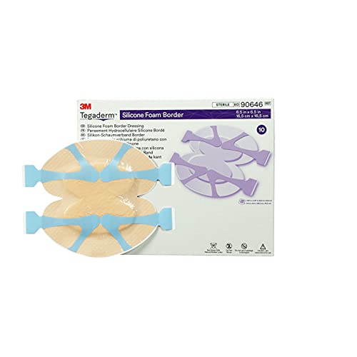 3MTM TegadermTM Silicone Foam Border Dressing, 90646, HeelElbow, 5Carton, 4 CartonsCase
