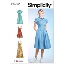 Simplicity Misses' Button-Front Dress Sewing Pattern Packet, Design Code S9742, Sizes 12-14-16-18-20