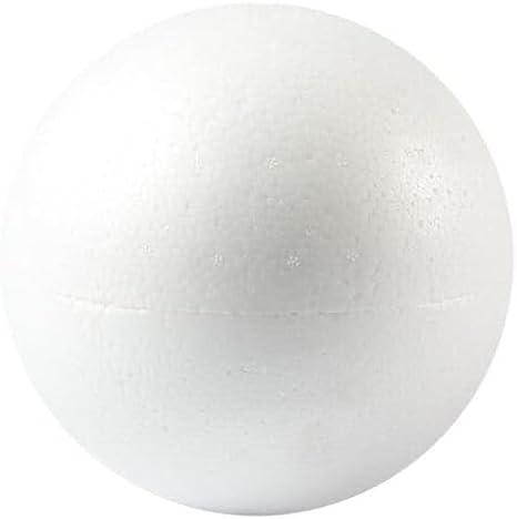 Polystyrene Solid Sphere, White, 20cm Diameter, Lightweight Foam Ball for Floristry, Crafts, Model Making