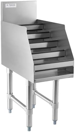 Kratos Commercial Rack - 5-Tiered Stainless Steel Liquor Display Rack, 12" W x 23" D (32L-063)