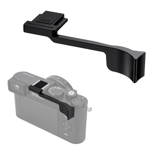 Thumb Up Grip for Leica D-LUX8 DLUX8, Aluminum Alloy Thumb Grip with Hot Shoe Cover Protector Thumb Rest Support Holder, Not Affect The Use of DLUX8 Camera Buttons, D-LUX 8 Camera Accessories - Black