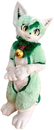 Japan Kemono Kawaii Mint Green Cat American Shorthair Husky Fursuit Teen Costumes Caribou Furry Suit Fursona Kigurumi Digitigrade Anime