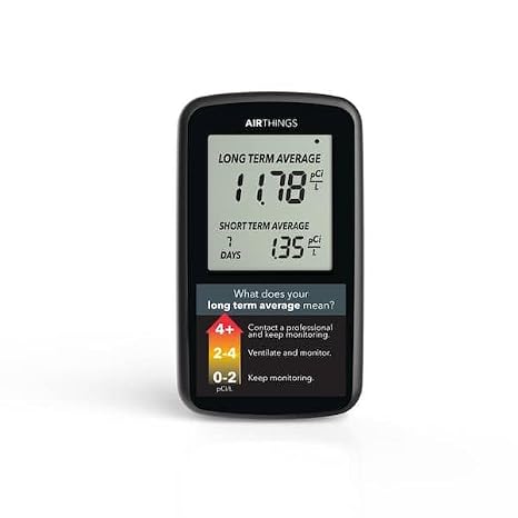 AIRTHINGS Battery Operated Digital Radon Detector 2350