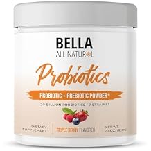 Bella All Natural Probiotics + Prebiotics Powder - Triple Berry Flavor, 210grams