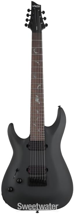 Schecter Damien-7 LH Left-handed Electric Guitar - Satin Black