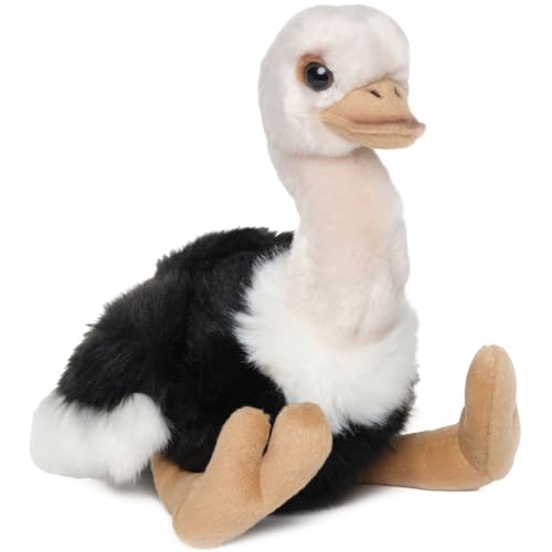 Bearington Ollie Ostrich Stuffed Animal - 9 Realistic Toy Ostrich Plush with Soft Fur, Floppy Body and Lifelike Details - Adorable Zoo Plushies and Stuffies Gift for Kids and Animal Lovers