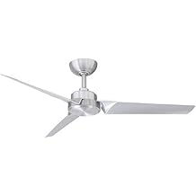 Modern Forms Roboto Smart Indoor and Outdoor 3-Blade Ceiling Fan 52in Brushed Aluminum with Remote Control works with Alexa, Google Assistant, Samsung Things, and iOS or Android App