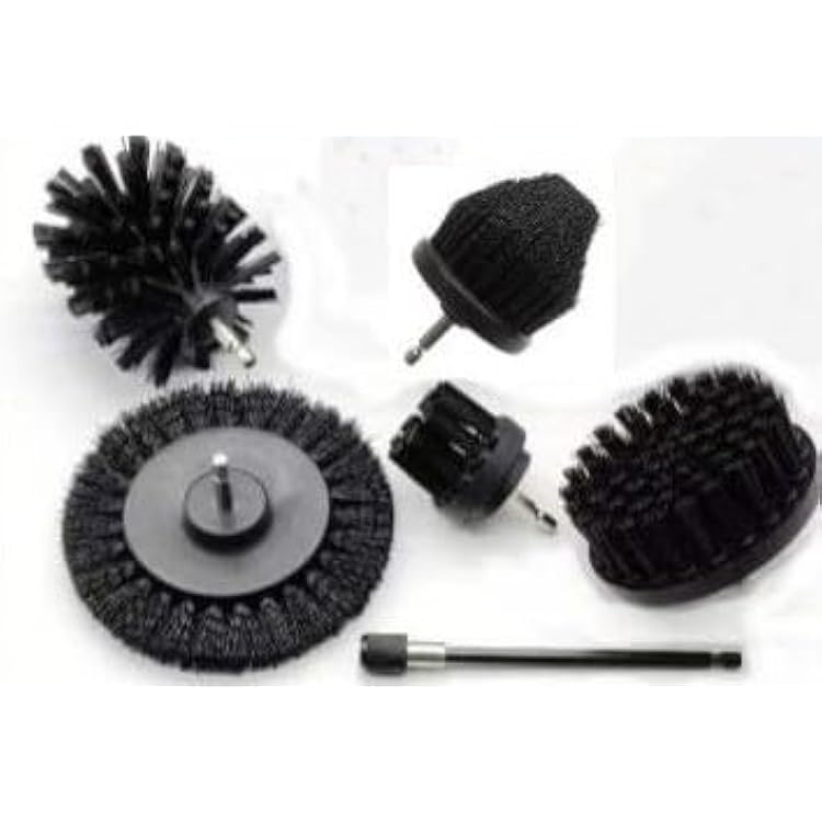 Drill Brush with Long Extend Attachment,Power Cleaning Scrub Brush for Bathroom and Kitchen Surface,Grout,Tub,Shower,Tile,Corners Black