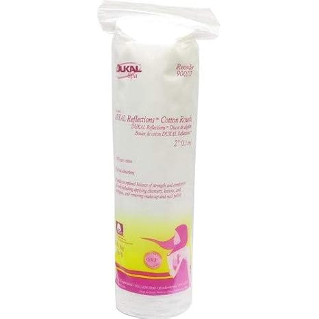Dukal Reflections Cotton Rounds, White, 80 Count