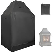 Outdoor Fireplace Cover, Waterproof Heavy Duty Fireplace Cover for Outdoor Use, Outside Protective Dust Covers for Winter, Upright Patio Wood Burning Fireplace Covers